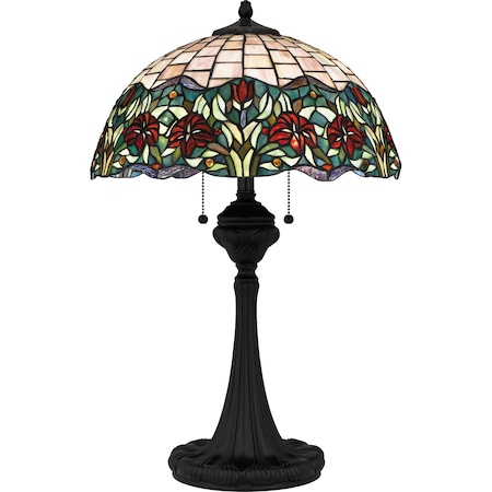 Quoizel Tiffany Table Lamp Tiffany 3 Lights Matte Black TF16141MBK